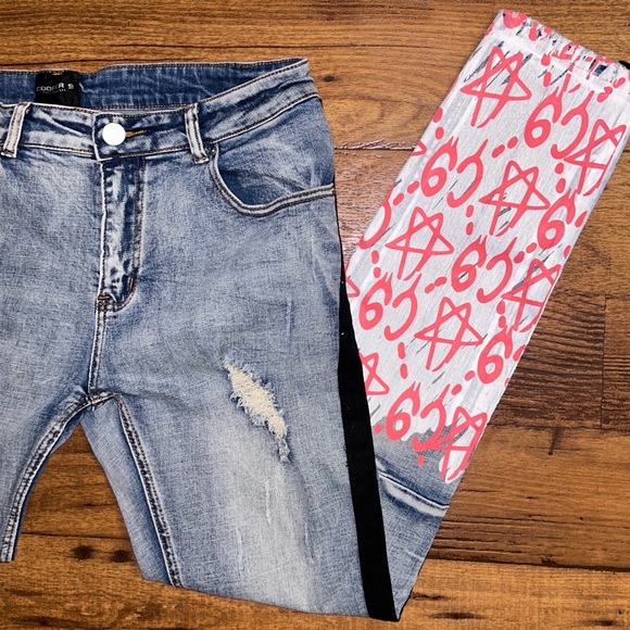 Cooper 9 • Los Angeles • Men’s • Graffiti • Size 34/31 • Blue/Pink • Jeans - Picture 12 of 16
